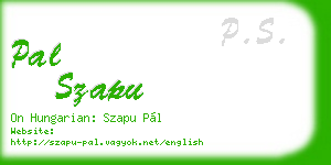 pal szapu business card